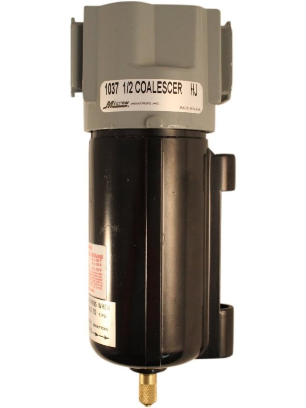 1/2" NPT Metal Coalescing Filter - Air Compressor FRL System, High Efficiency